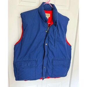Britches Great Outdoors Goose Down Blue & Red Vest In Size XL